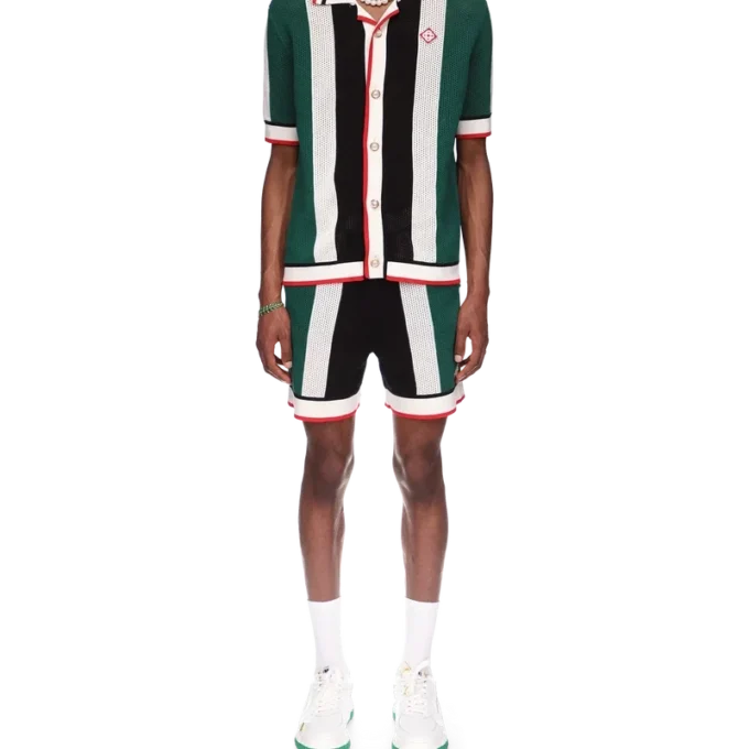 Striped Mesh Shirt Striped Mesh Shirt