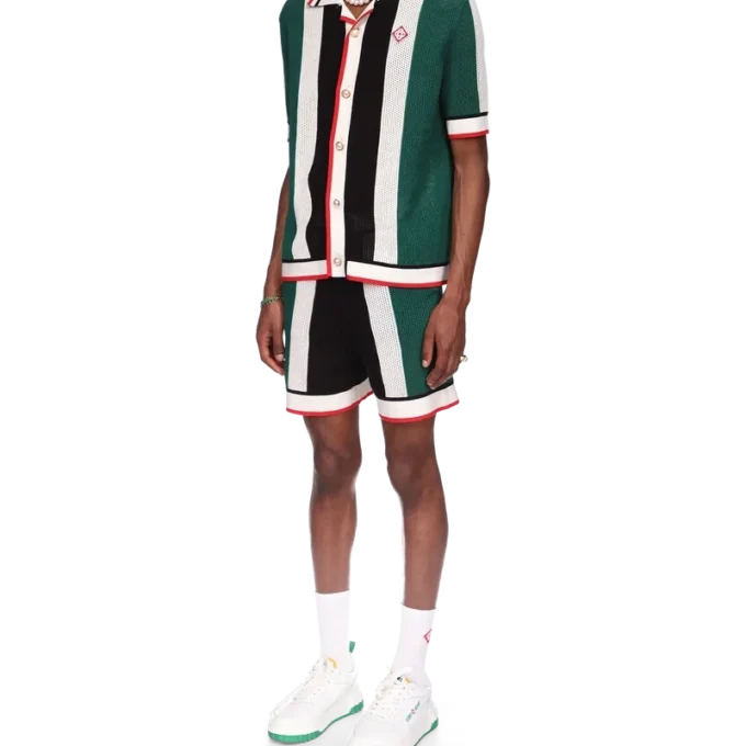 Striped Mesh Shirt Striped Mesh Shirt