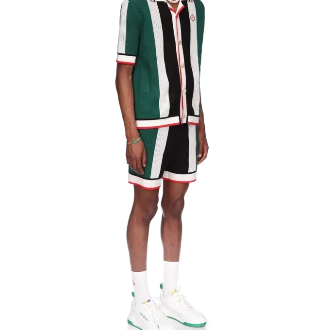 Striped Mesh Shirt Striped Mesh Shirt
