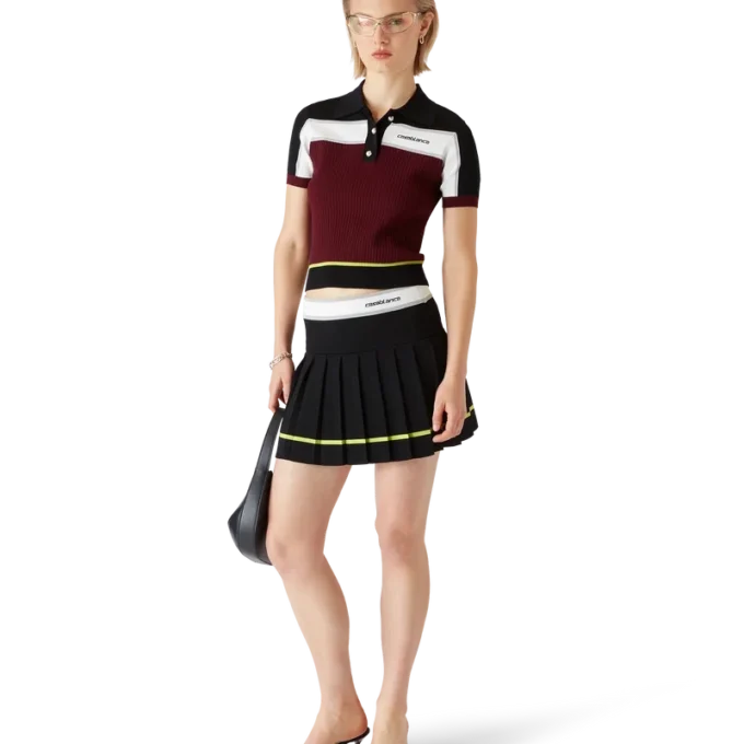 Striped Pleated Skirt