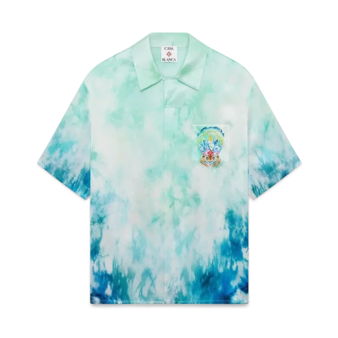 Surf Lotus Short Sleeve Silk Shirt Surf Lotus Short Sleeve Silk Shirt
