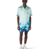 Surf Lotus Short Sleeve Silk Shirt Surf Lotus Short Sleeve Silk Shirt
