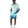 Surf Lotus Short Sleeve Silk Shirt Surf Lotus Short Sleeve Silk Shirt