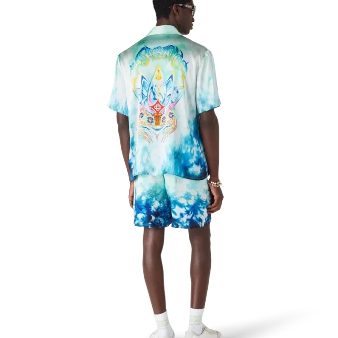 Surf Lotus Short Sleeve Silk Shirt Surf Lotus Short Sleeve Silk Shirt