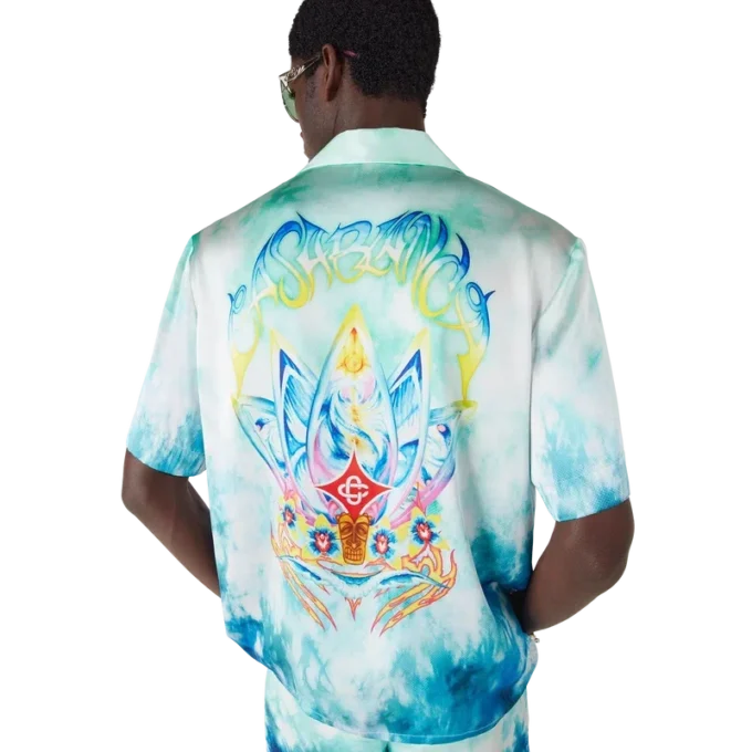Surf Lotus Short Sleeve Silk Shirt Surf Lotus Short Sleeve Silk Shirt
