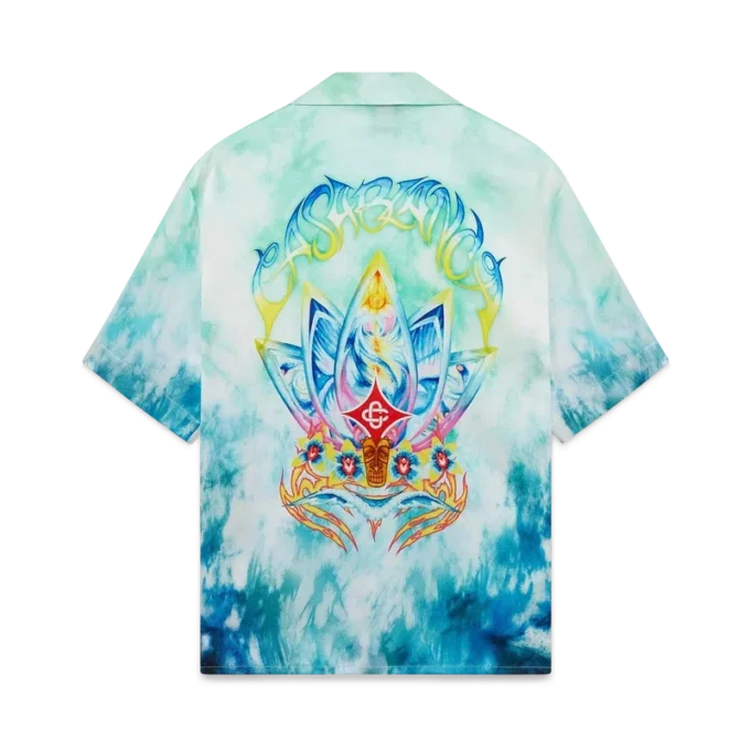 Surf Lotus Short Sleeve Silk Shirt Surf Lotus Short Sleeve Silk Shirt