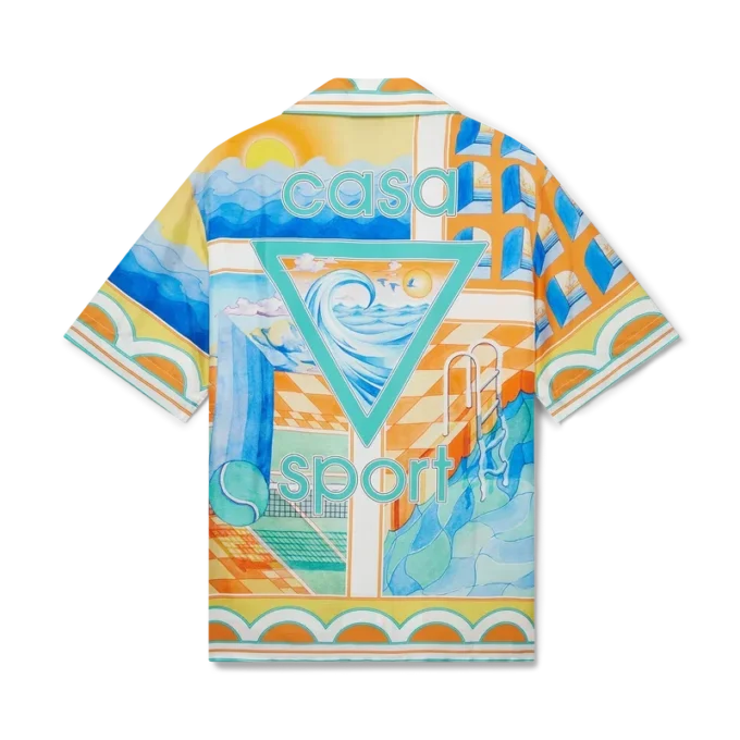 Surreal Pool Short Sleeve Silk Shirt Surreal Pool Short Sleeve Silk Shirt