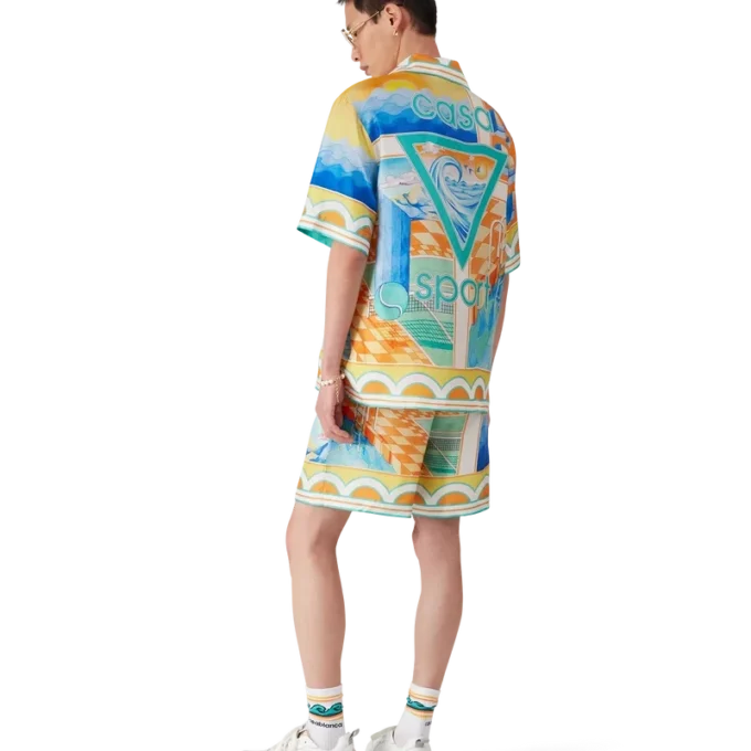 Surreal Pool Short Sleeve Silk Shirt Surreal Pool Short Sleeve Silk Shirt