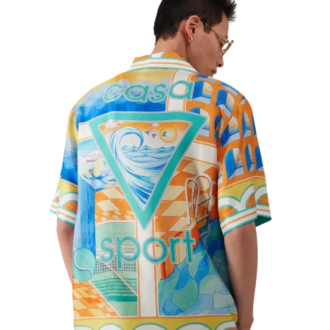 Surreal Pool Short Sleeve Silk Shirt Surreal Pool Short Sleeve Silk Shirt