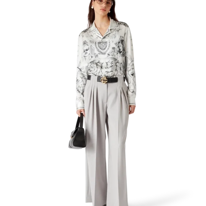 Tattoo Long Sleeve Silk Shirt Tattoo Long Sleeve Silk Shirt