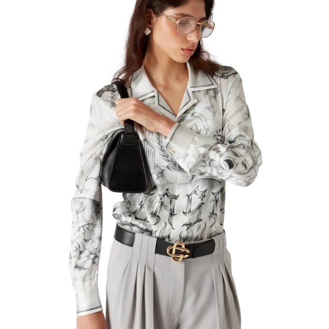 Tattoo Long Sleeve Silk Shirt Tattoo Long Sleeve Silk Shirt