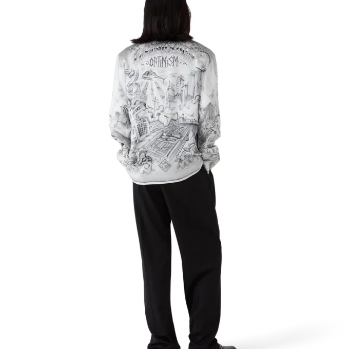 Tattoo Long Sleeve Silk Shirt Tattoo Long Sleeve Silk Shirt