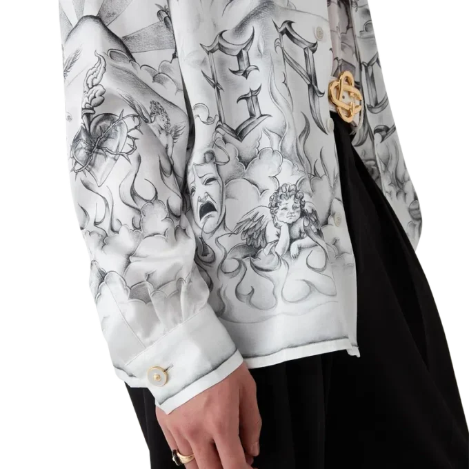 Tattoo Long Sleeve Silk Shirt Tattoo Long Sleeve Silk Shirt