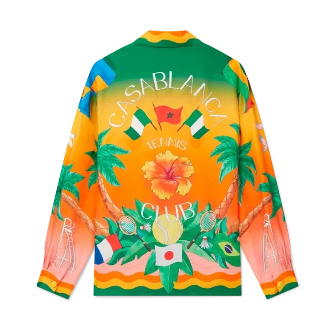 Tennis Club En Fleur Silk Shirt