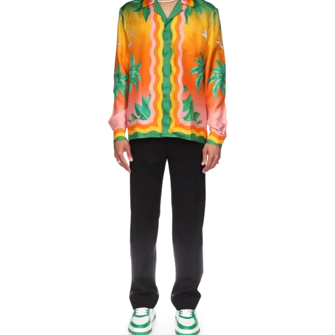 Tennis Club En Fleur Silk Shirt