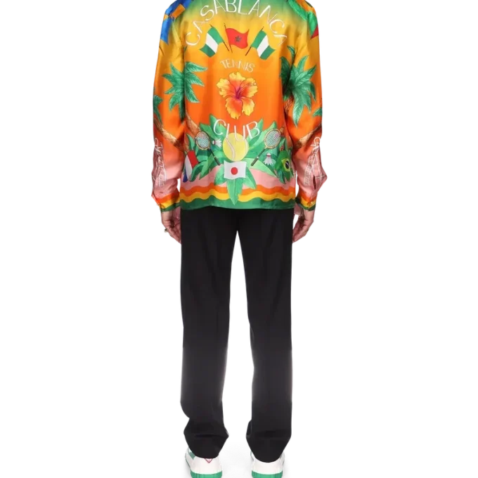 Tennis Club En Fleur Silk Shirt