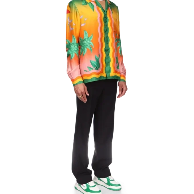 Tennis Club En Fleur Silk Shirt