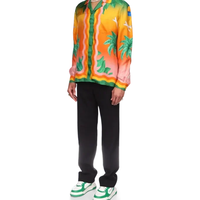 Tennis Club En Fleur Silk Shirt