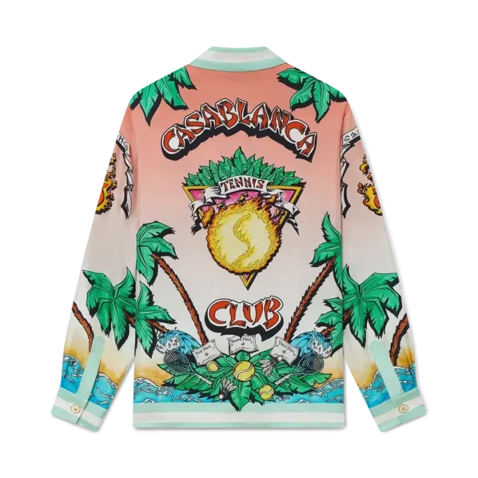 Tennis Club Long Sleeve Silk Shirt