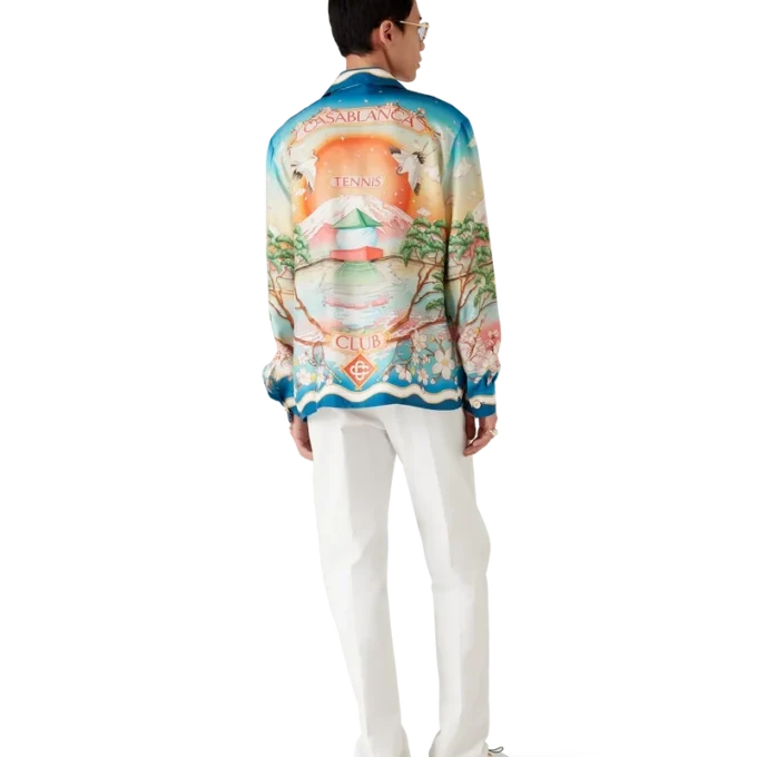 Tennis Club Long Sleeve Silk Shirt