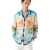 Tennis Club Long Sleeve Silk Shirt