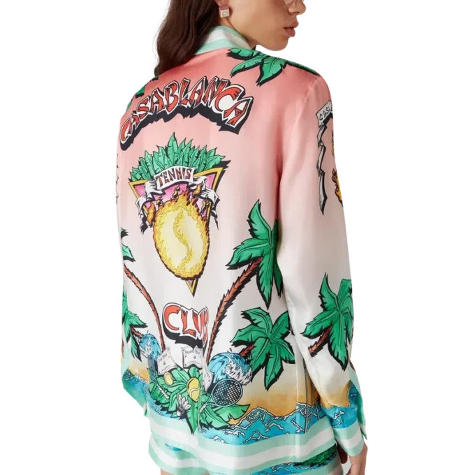 Tennis Club Long Sleeve Silk Shirt