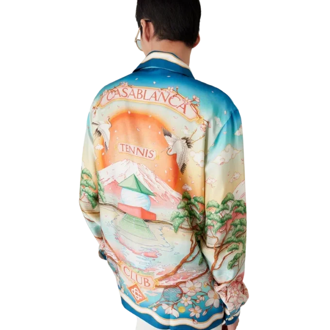 Tennis Club Long Sleeve Silk Shirt
