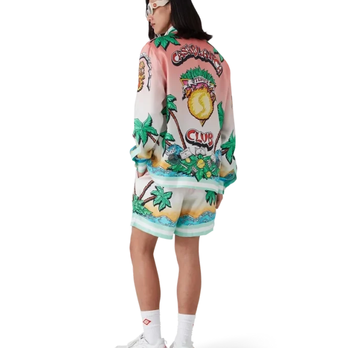 Tennis Club Long Sleeve Silk Shirt