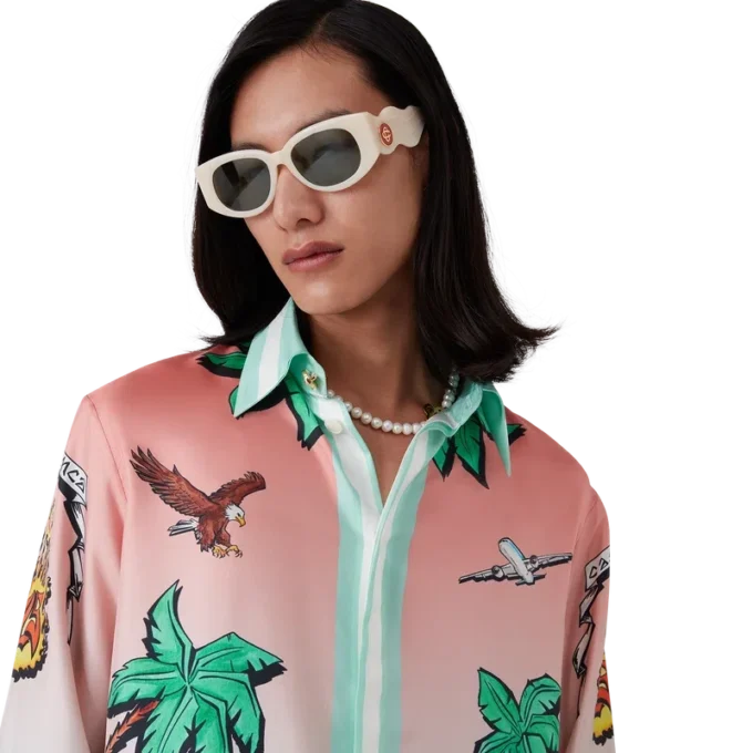 Tennis Club Long Sleeve Silk Shirt
