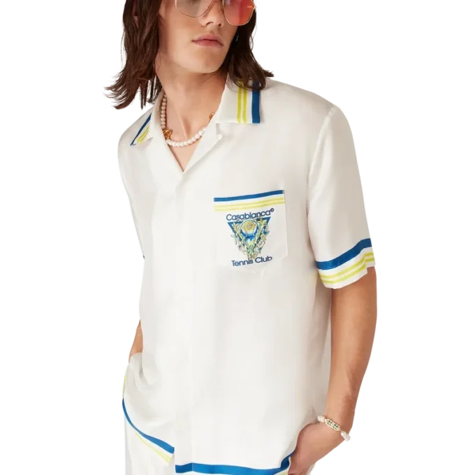 Tennis Club Short Sleeve Silk Shirt