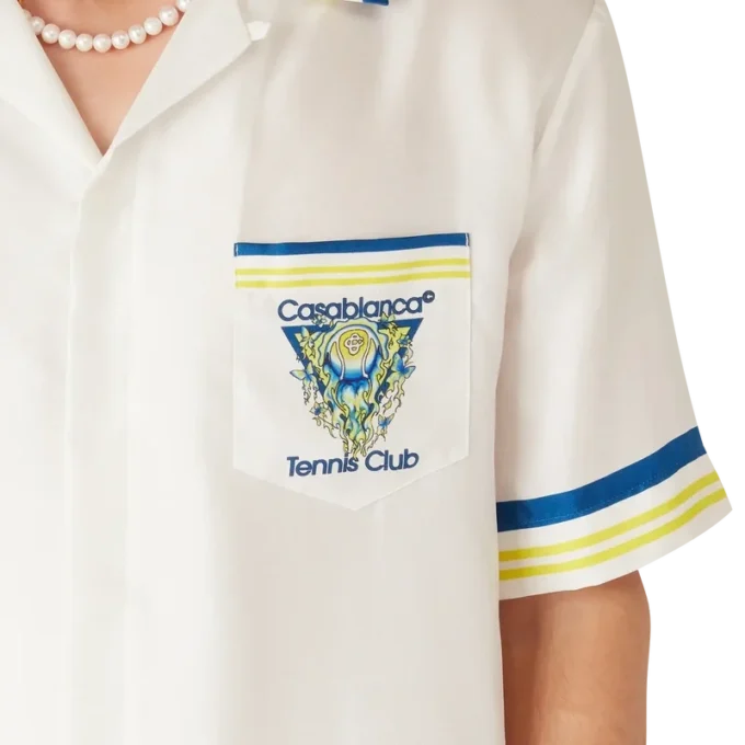 Tennis Club Short Sleeve Silk Shirt