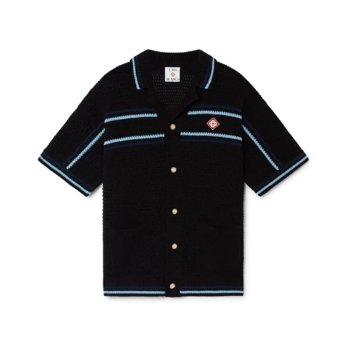 Tennis Cotton Crochet Short Sleeve Shirt