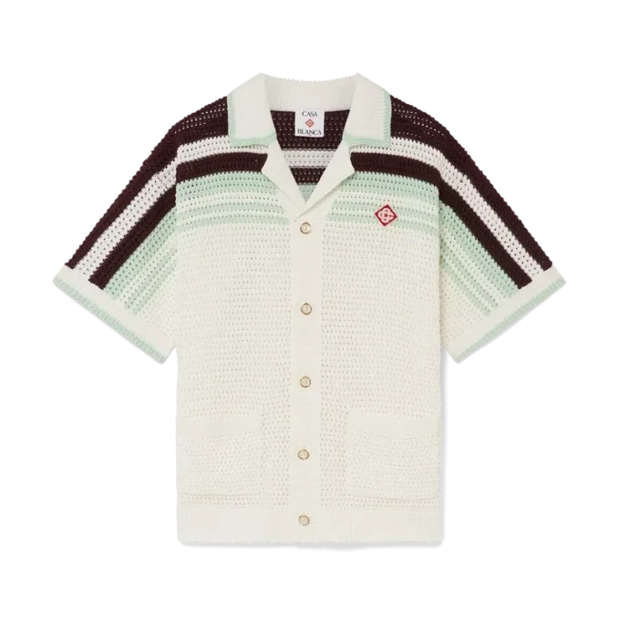 Tennis Cotton Crochet Short Sleeve Shirt