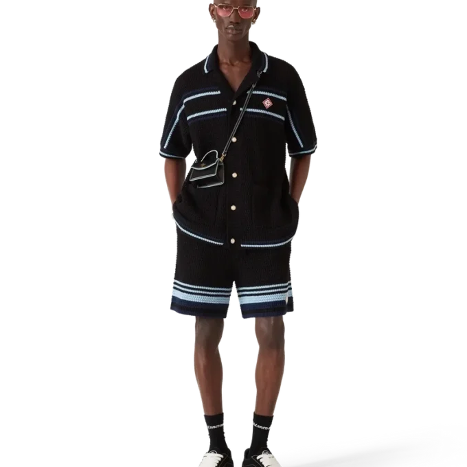 Tennis Cotton Crochet Short Sleeve Shirt