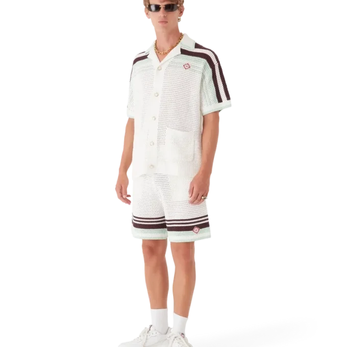 Tennis Cotton Crochet Short Sleeve Shirt