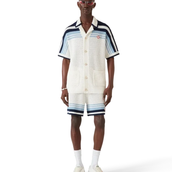 Tennis Cotton Crochet Short Sleeve Shirt