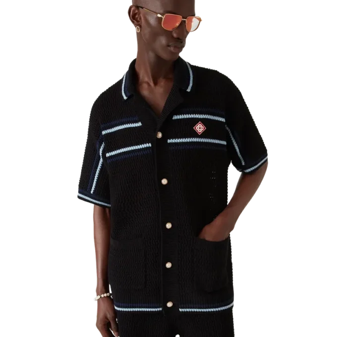 Tennis Cotton Crochet Short Sleeve Shirt