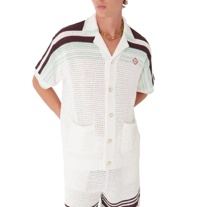 Tennis Cotton Crochet Short Sleeve Shirt