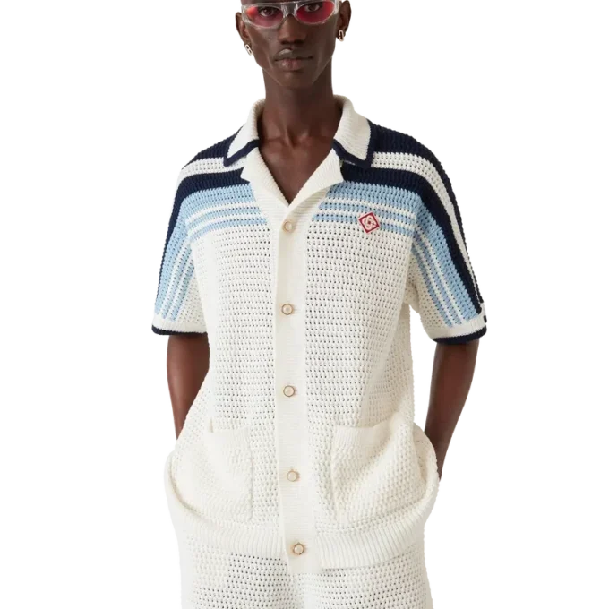 Tennis Cotton Crochet Short Sleeve Shirt