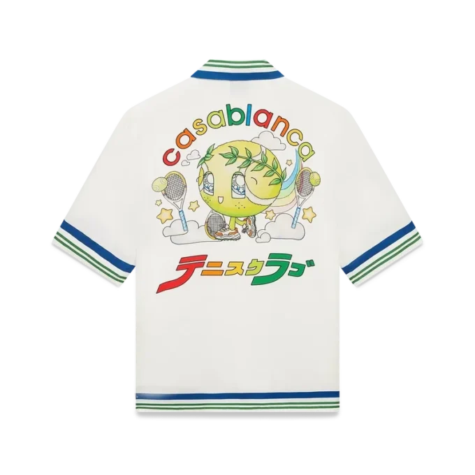 Tennis Mascot Short Sleeve Silk Twill Shirt