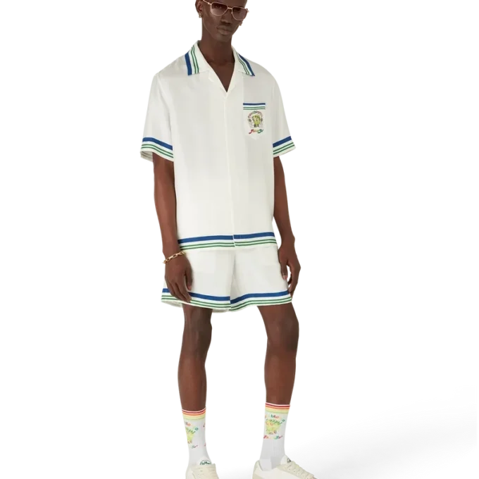 Tennis Mascot Short Sleeve Silk Twill Shirt