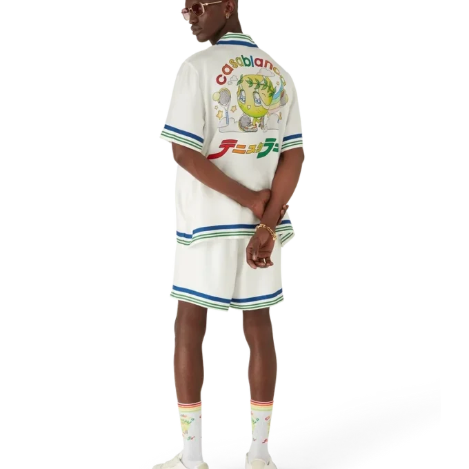 Tennis Mascot Short Sleeve Silk Twill Shirt