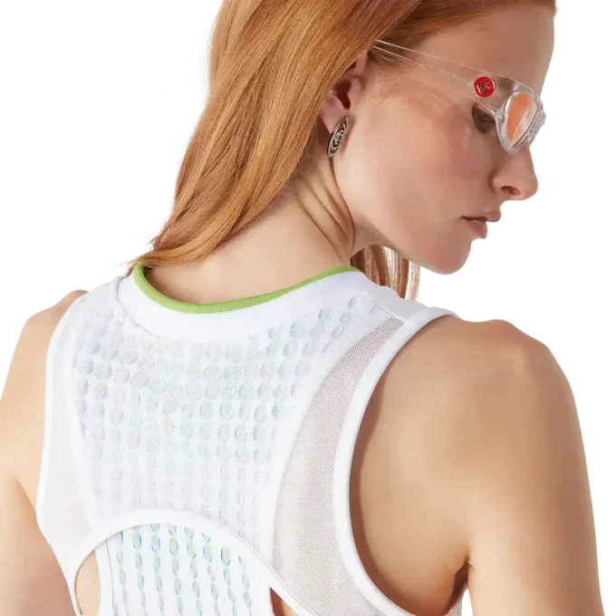 Tennis Printed Racer Top