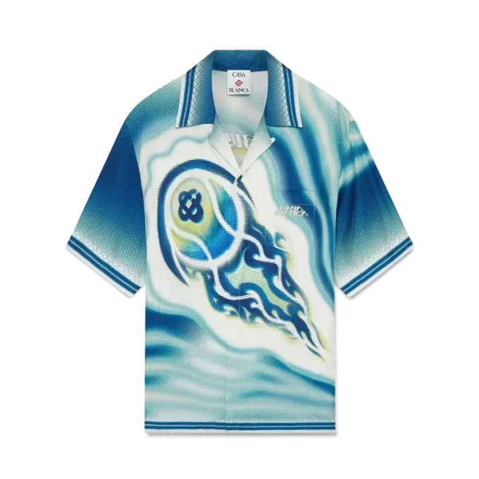 The Art of the Serve Short Sleeve Silk Shirt The Art of the Serve Short Sleeve Silk Shirt