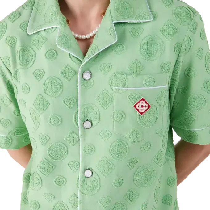 Towelling Monogram Short Sleeve Shirt Towelling Monogram Short Sleeve Shirt