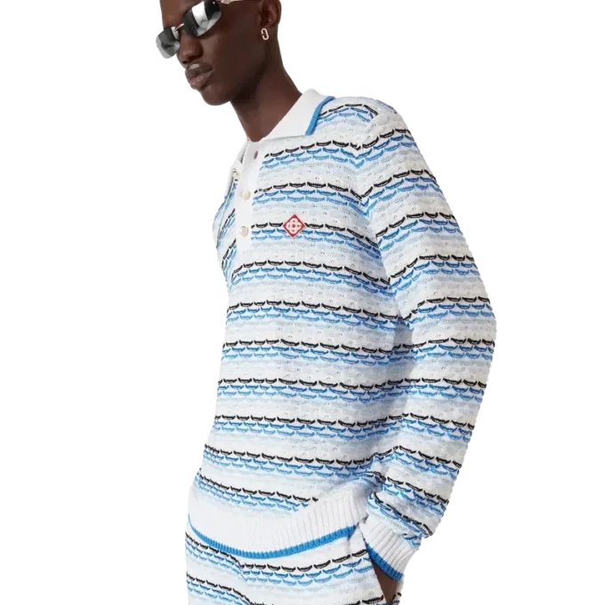 Tuck Stitch Long Sleeve Polo Shirt Tuck Stitch Long Sleeve Polo Shirt