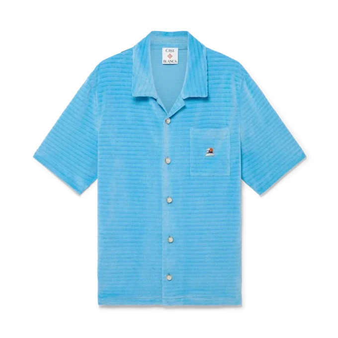 Velour Short Sleeve Stripe Shirt