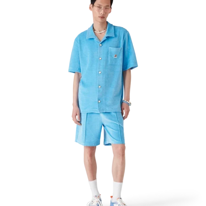 Velour Short Sleeve Stripe Shirt