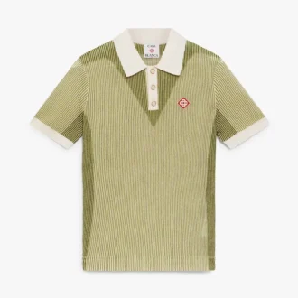 Vertical Stripe Short Sleeve Polo Shirt Vertical Stripe Short Sleeve Polo Shirt