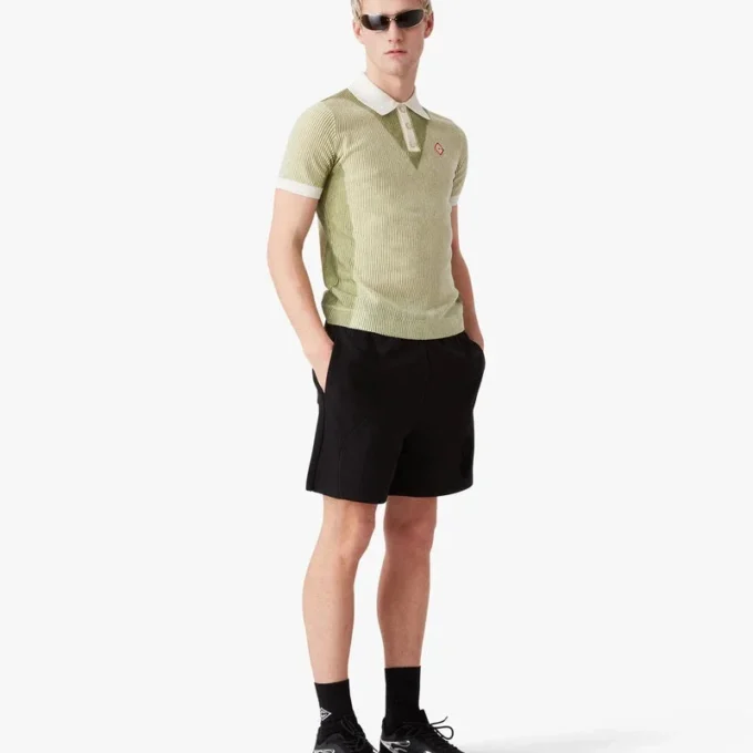 Vertical Stripe Short Sleeve Polo Shirt Vertical Stripe Short Sleeve Polo Shirt